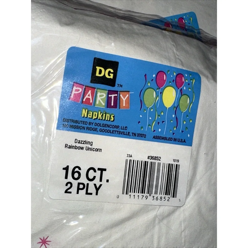 NEW DG Party Unicorn Pink Dessert Plates Tablecovers Table Cloths Napkins Favor